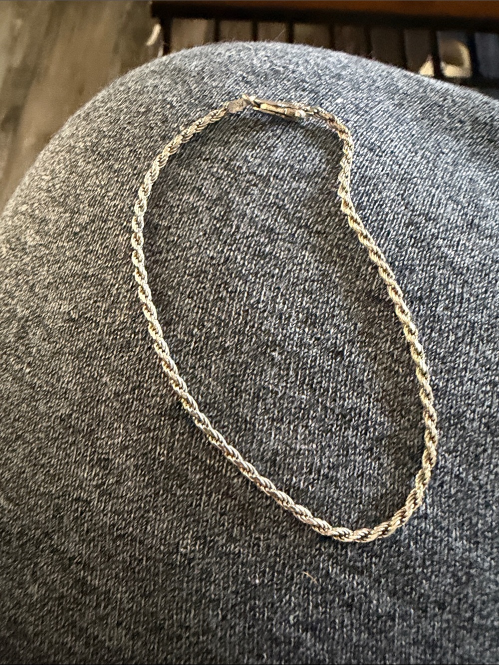 925 Sterling Silver Italy Rope Chain bracket  - White Silver